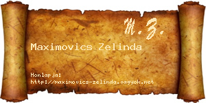 Maximovics Zelinda névjegykártya